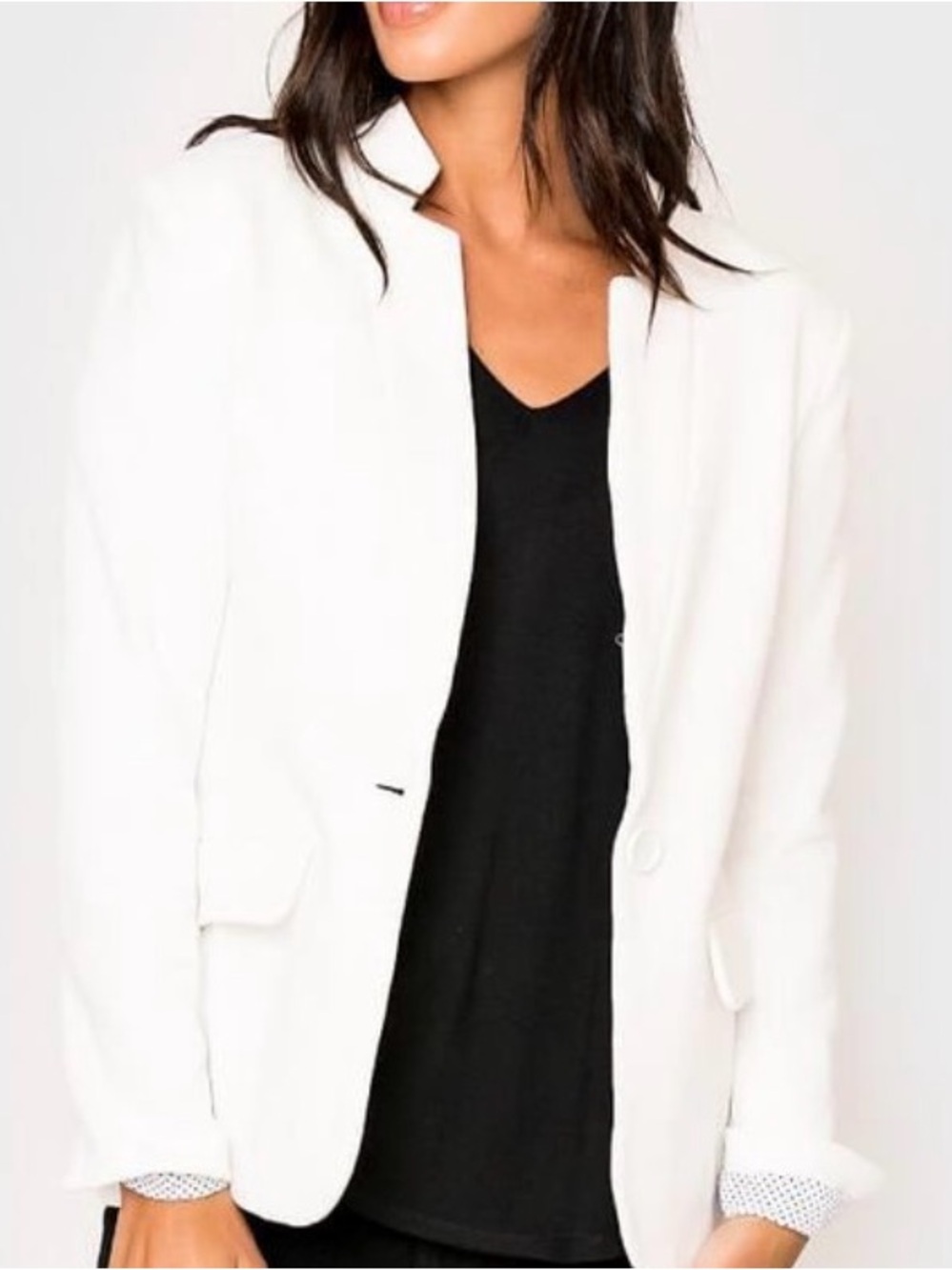 Gibsonlook Inverted Notch Collar Cotton Blend Knit Blazer